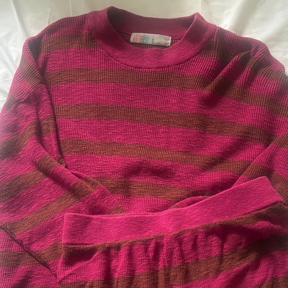 Free People Malibu Pink and Brown Striped Knit Set - Picture 2 of 3